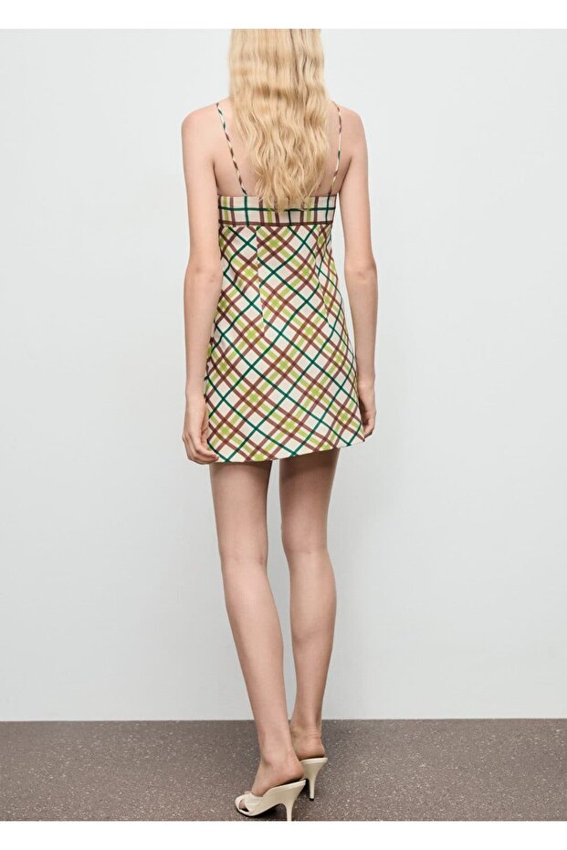 Kareli kısa elbise - 4