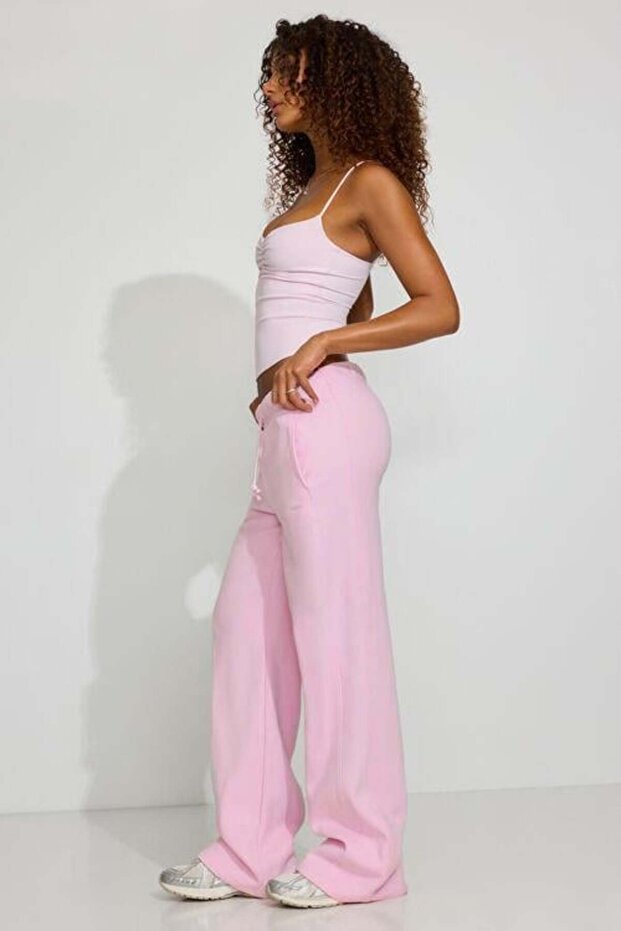 Pembe Basic Boru Paça Kadın Eşofman Altı SH262 - 4