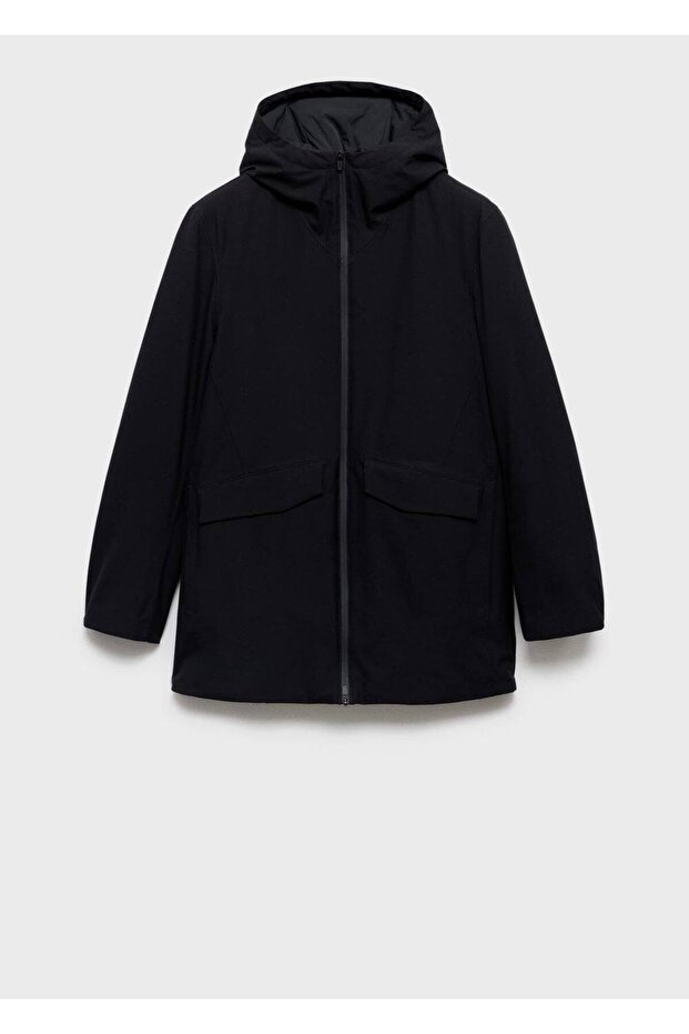 Su itici kapüşonlu kapitone parka - 3