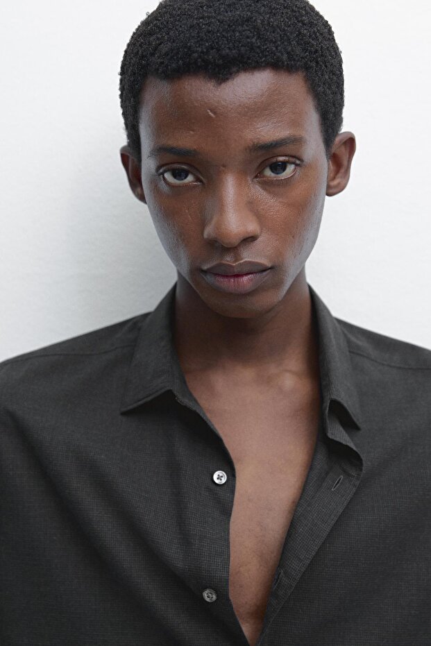 Mikro kareli regular fit gömlek - 4