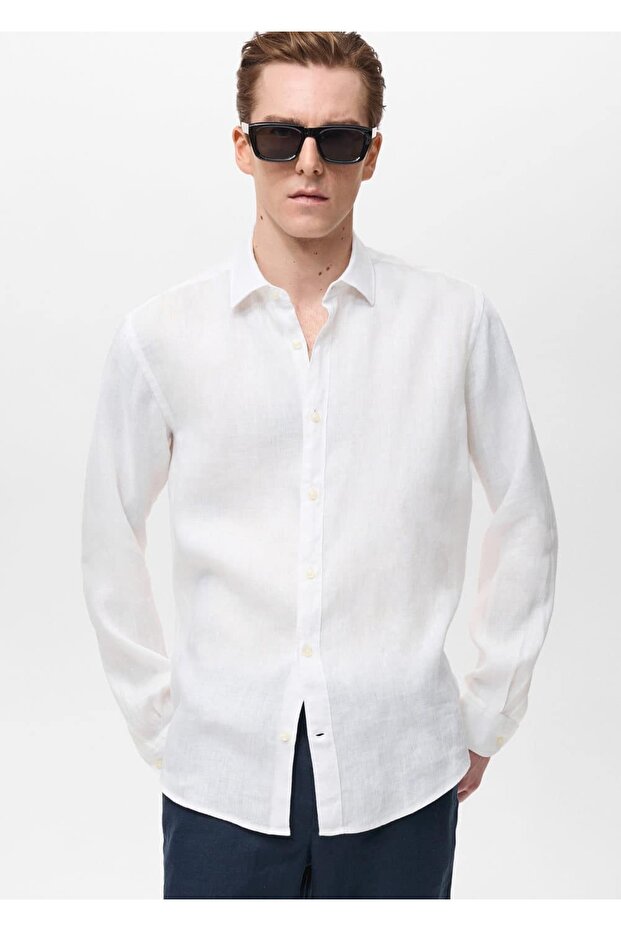 %100 keten gömlek - 1