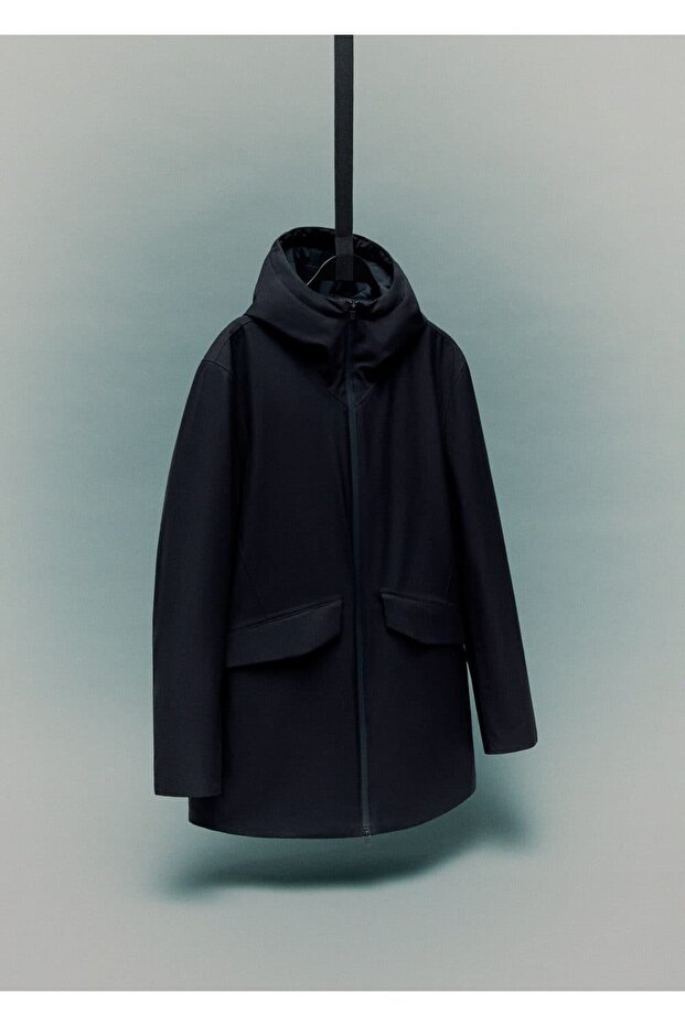 Su itici kapüşonlu kapitone parka - 7