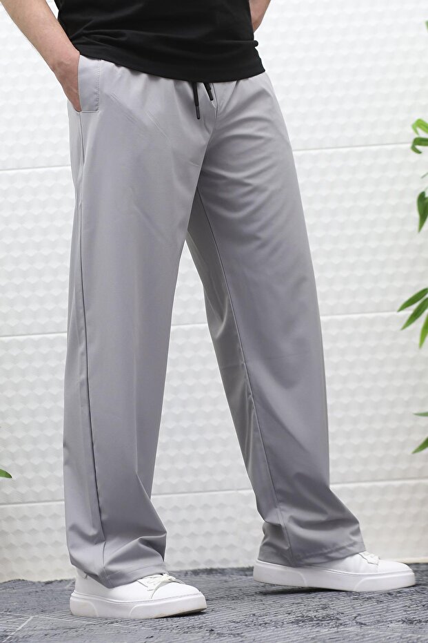 Men's Lycra Baggy Pants Straight Leg Parachute Fabric Trousers
