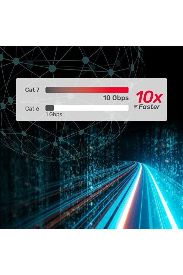 كابل توصيل Cat7 مسطح بطول 1 متر (c1897bk-1m) - 4