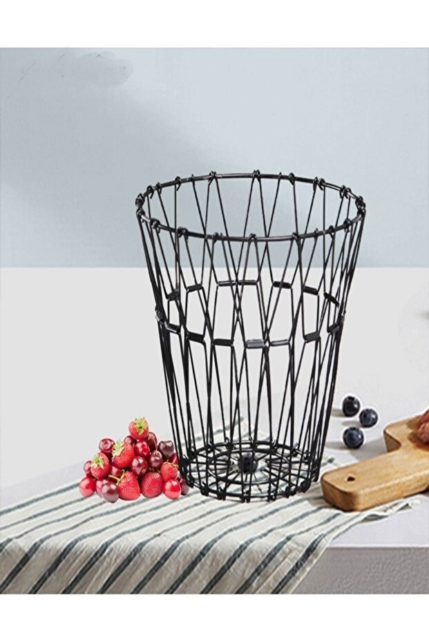 Flexible Wire Multi Shape Hollow Stainless Steel Folding Storage Fruit Basket