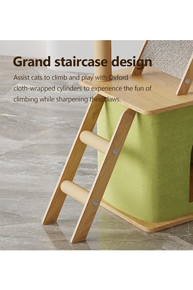 Multifunction Large Cat Tree Nest with Clear Space Capsule Natural Sisal Cat Hammock Playing Toys fo - 3
