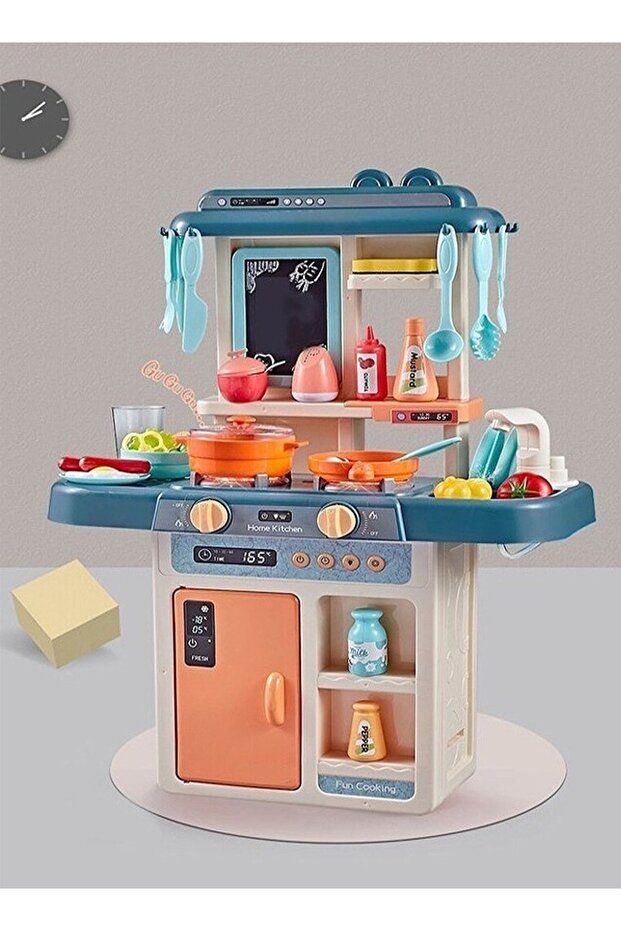42 Pieces Kids Kitchen Toys Pack Simulation Spray Water Dinnerware Play Cooking Table Set