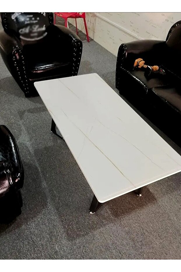 طاولة وسط أريكة مستطيلة الشكل بتصميم نورديك متعدد الوظائف وإطار فولاذي - 4