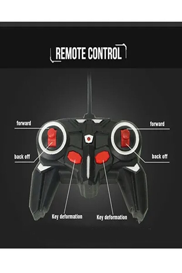 لعبة روبوت سيارة التحكم عن بعد تدور 360 درجة مع زر واحد تشوه مع ضوء LED - 4
