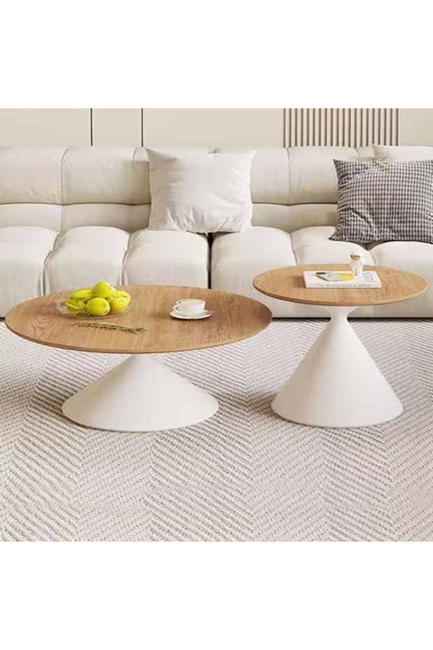 Set of 2 Multipurpose Modern Design Nested Coffee Tables Strong Base Side Tables - 1