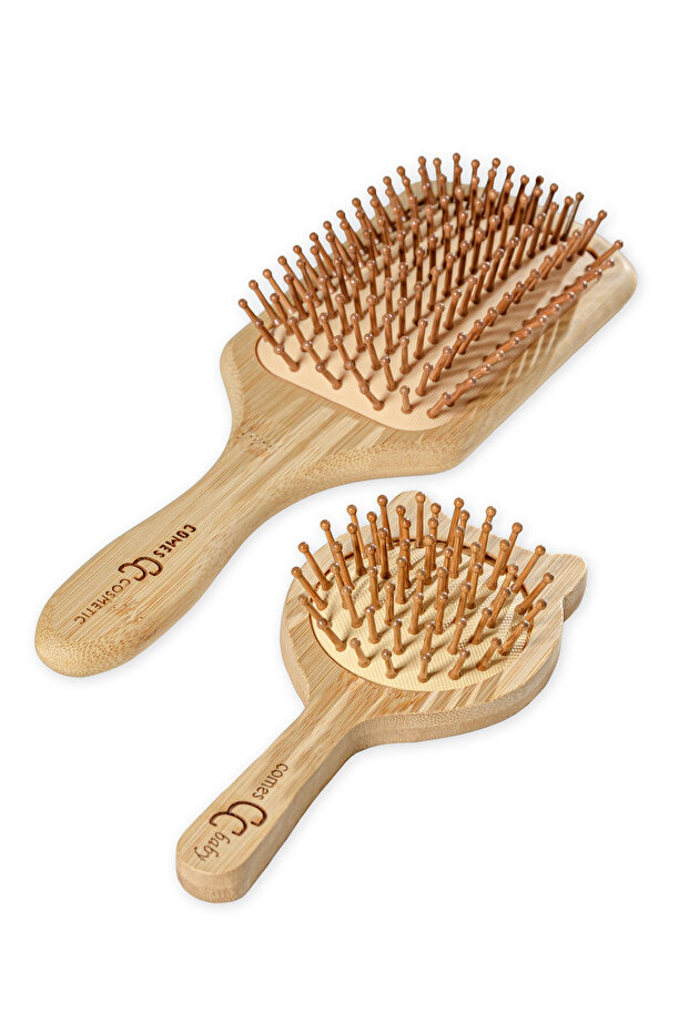 Set of 2 Mother Child Bamboo Combs