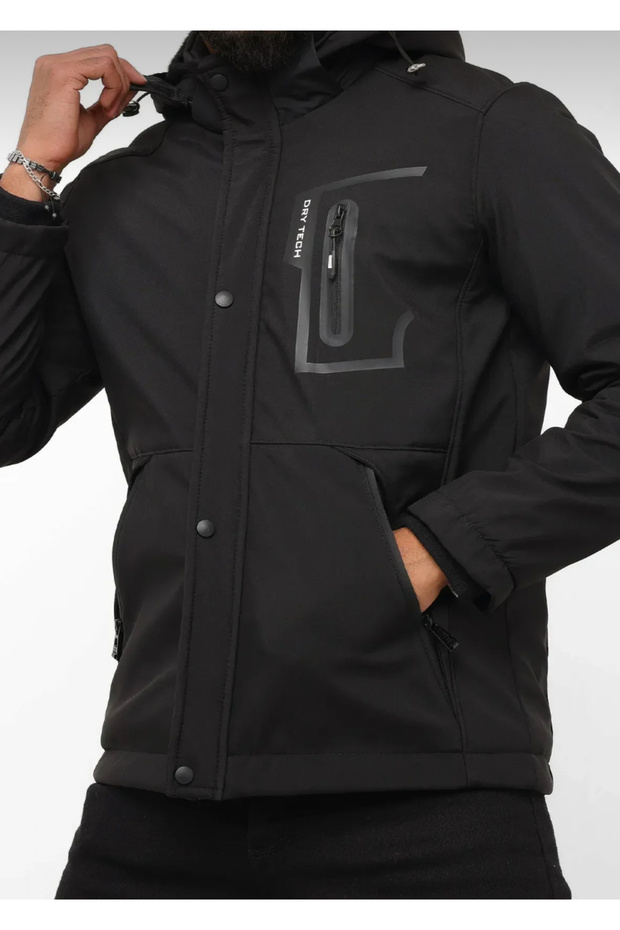 معطف Shoftshell مقاوم للماء والرياح مع فرو من الداخل - 2