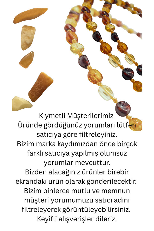 Sertifikalı Bebek Kehribar Kolye - Diş Kolyesi - 3