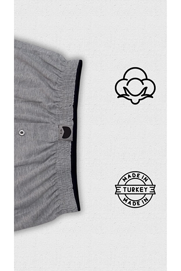 6 قطع بوكسر رجالي تركي قطني ناعم بحزام مطاطي مريح وزرار أمامي، عبوة 12 قطعة متنوعة. - 2