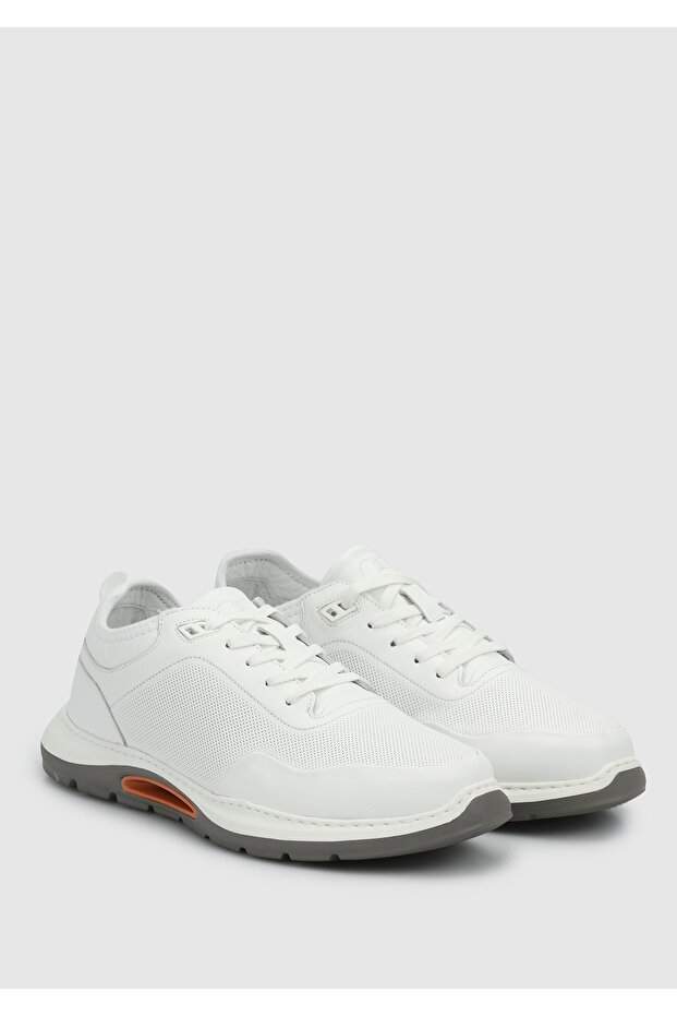 Beyaz Deri Erkek Sneaker - 2