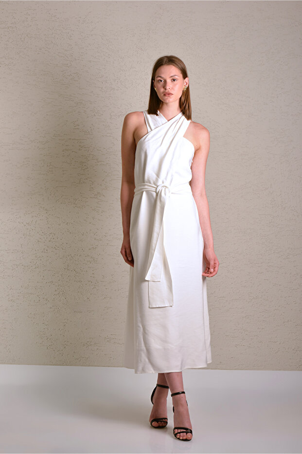 24YE154 Çapraz Askılı Elbise - 1