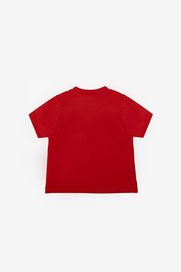 Kırmızı Penye Basic Çocuk Tişört - 3