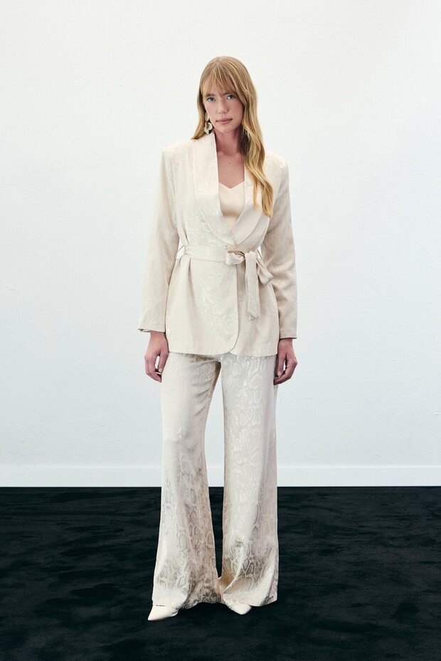 Snake Patterned Trousers - Beige - 1