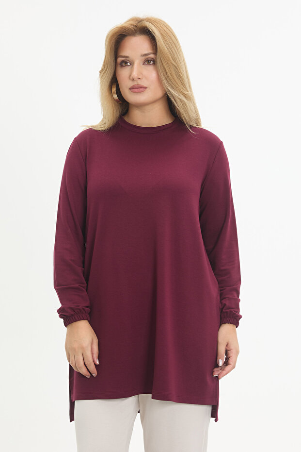 Kristal Kumaş Yırtmaçlı Basic Tunik - 4