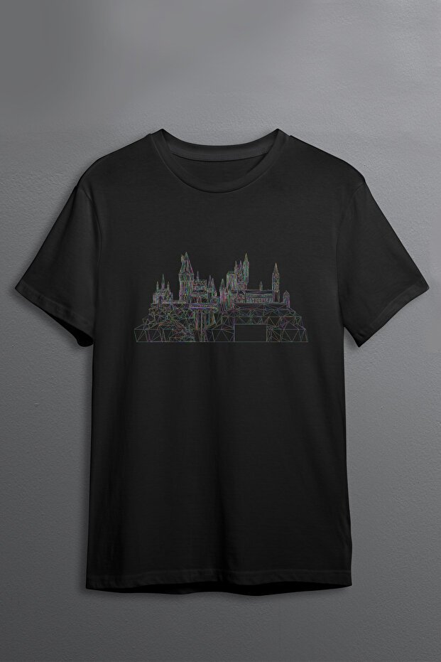 Design City Linear Front Print Oversize Cotton Crew Neck Unisex T-Shirt