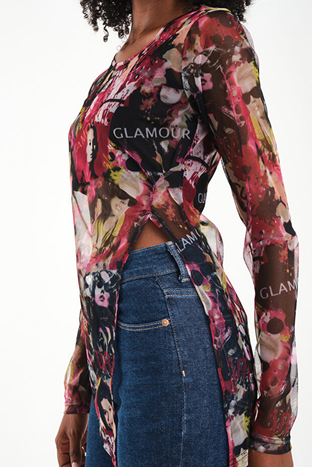 Yırtmaç Detaylı Bluz - 8