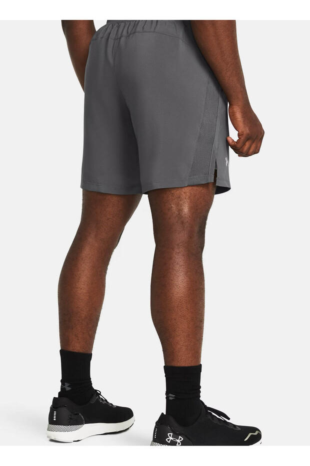 1382620-025-UA LAUNCH 7'' SHORTS Gri Lastikli Bel Normal Düz Erkek Şort - 2