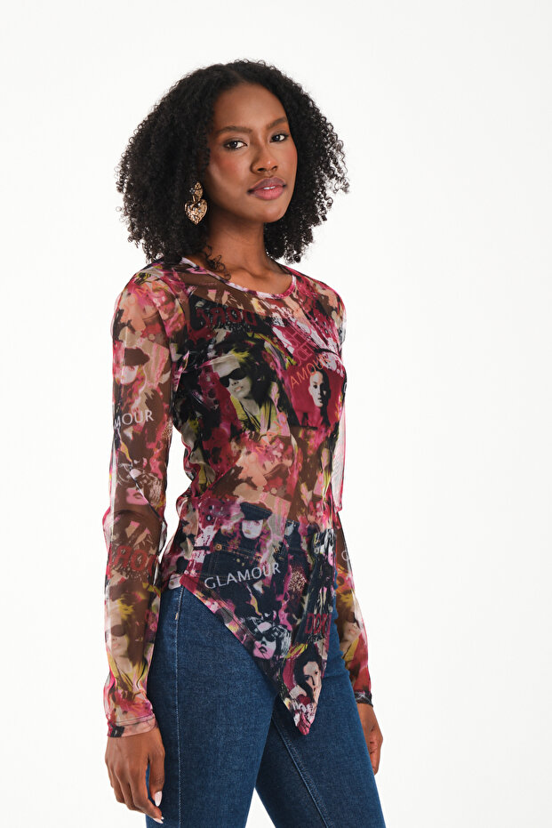 Yırtmaç Detaylı Bluz - 5