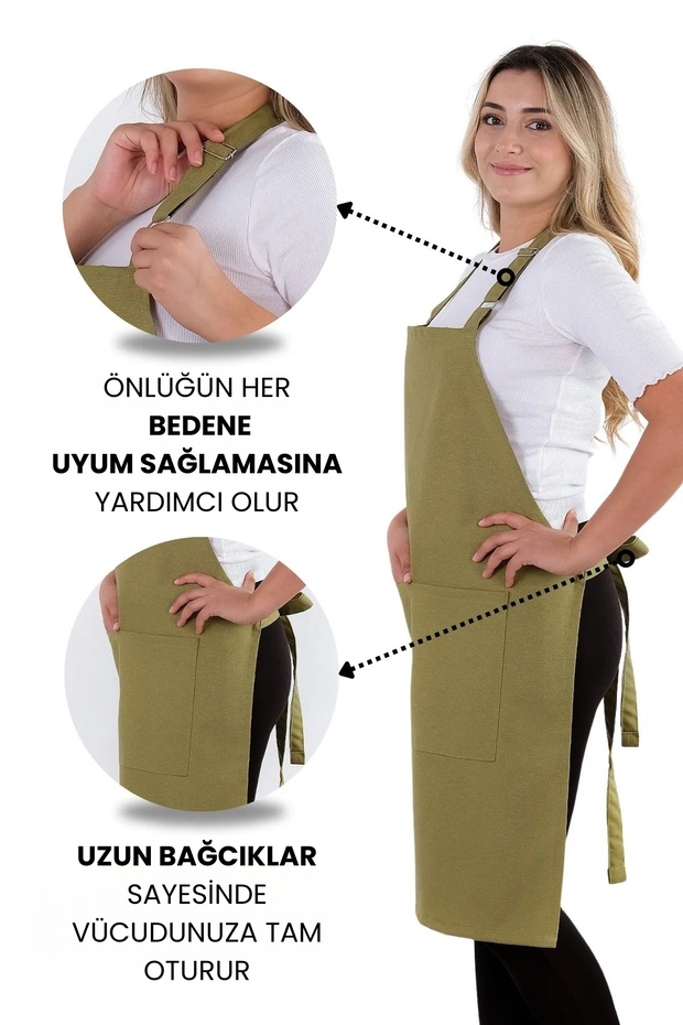 Simple kitchen apron with adjustable strap - 5