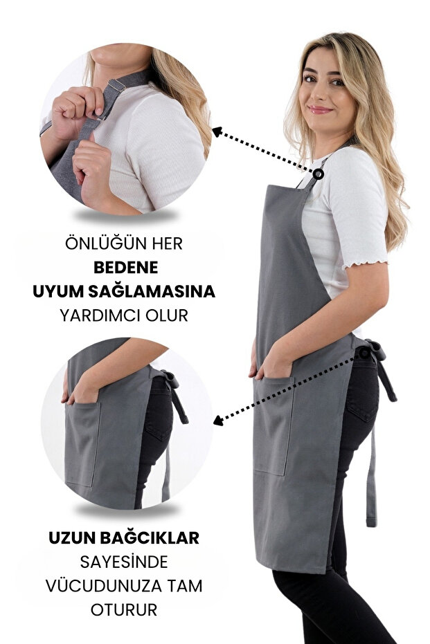 Simple kitchen apron with adjustable strap - 6
