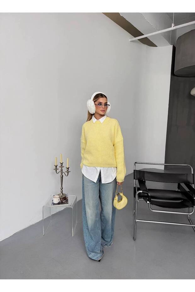 Balon Kol Triko Oversize Kazak - 5