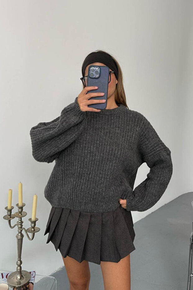 Balon Kol Triko Oversize Kazak - 1