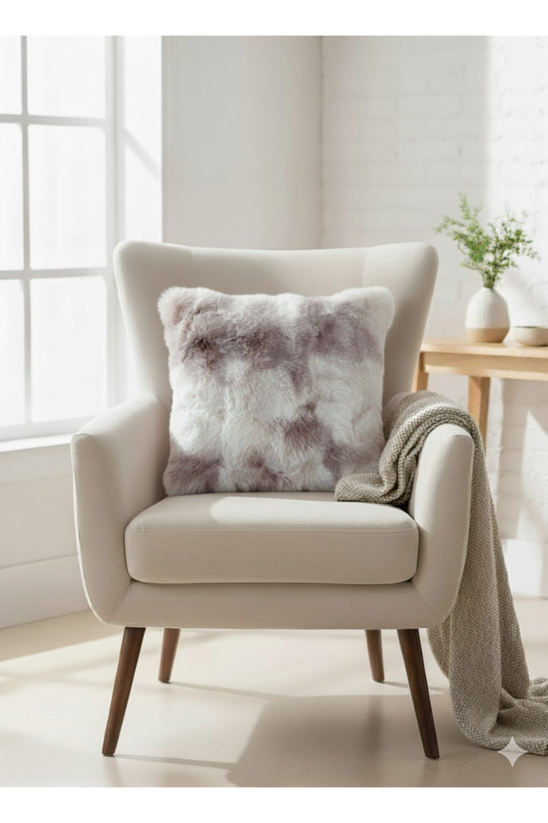 Bubble Rabbit Fur, Soft, Double-Sided, Warm Throw Pillow Cover with Hidden Zipper 40X40