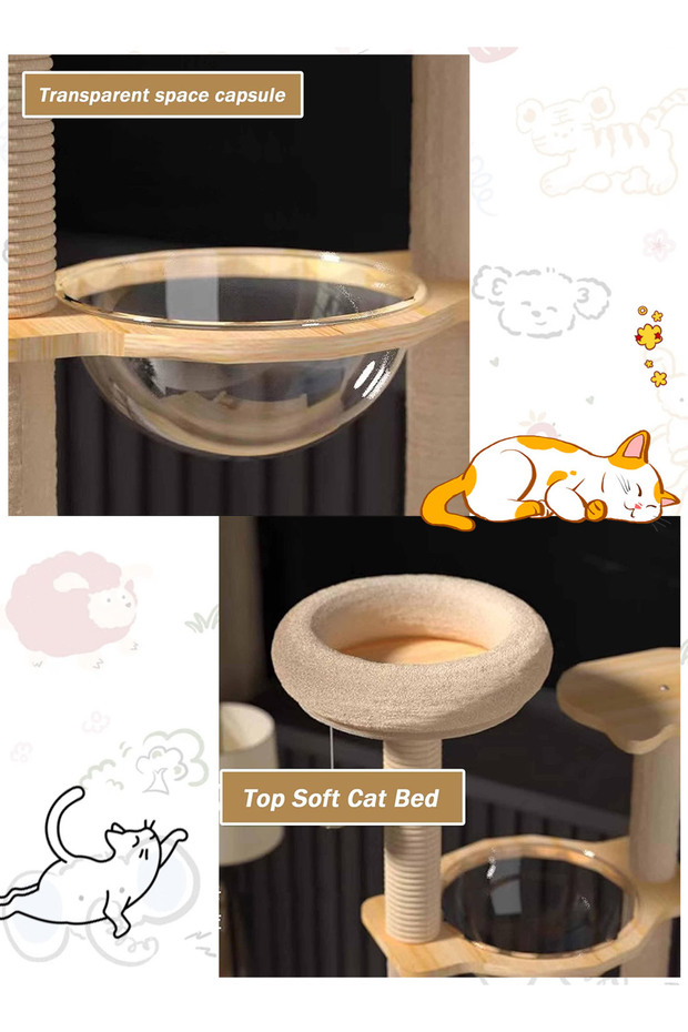 Cat Climbing Frame Capsule Cat Tree - 6