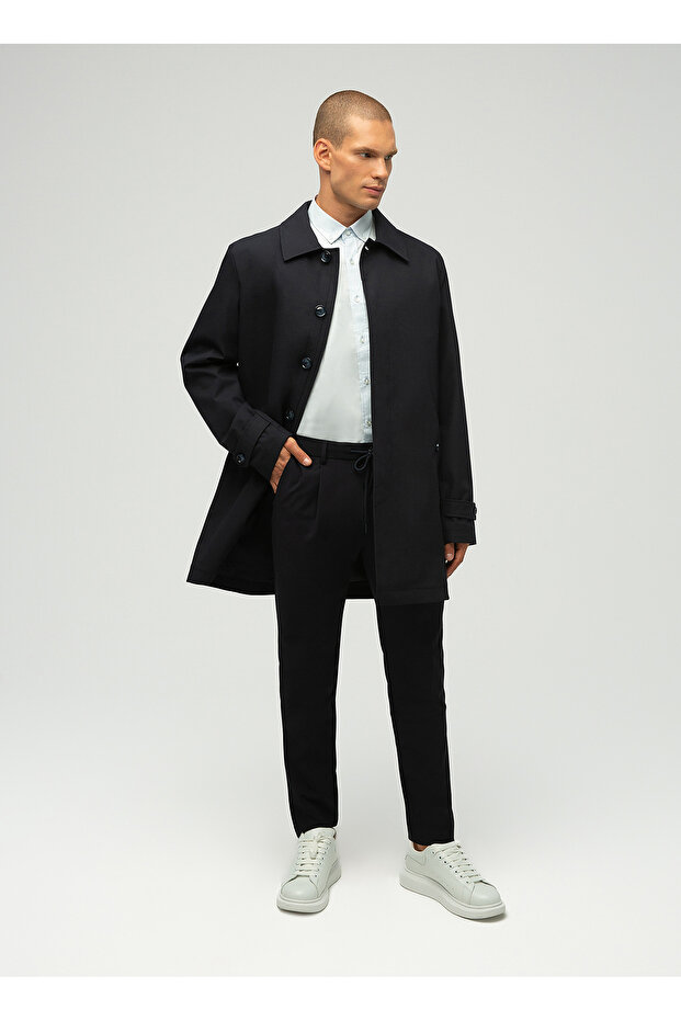 Lacivert Erkek Trençkot Marcus - 4