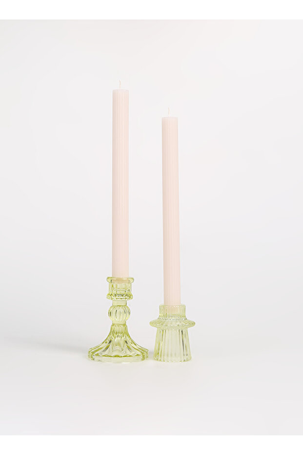 Şamdan Mum, Bedensiz, Bej - 3