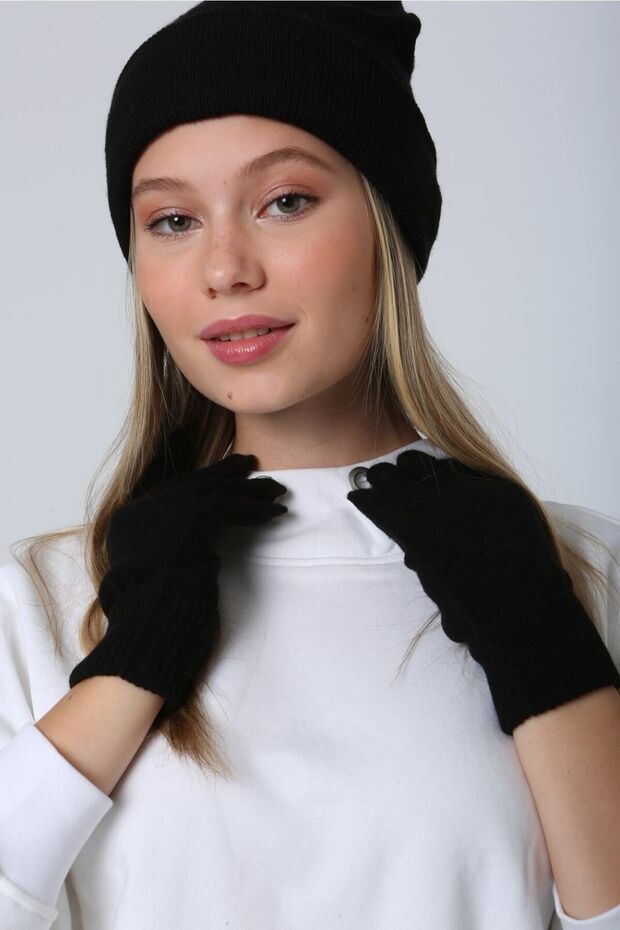 Unisex Siyah Örme Eldiven Eld01 - 6