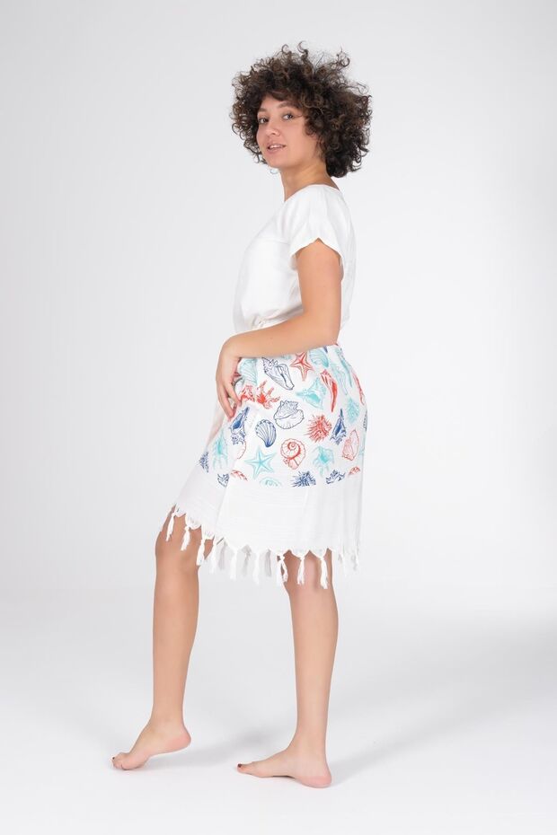 Baskılı Bambu Plaj Elbisesi - 4