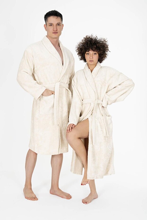 Bukle Gramajlı Bambu Unisex Bornoz - 4