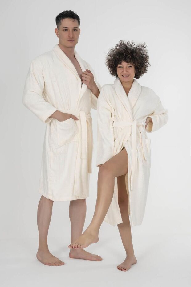 Bukle Gramajlı Bambu Unisex Bornoz - 1