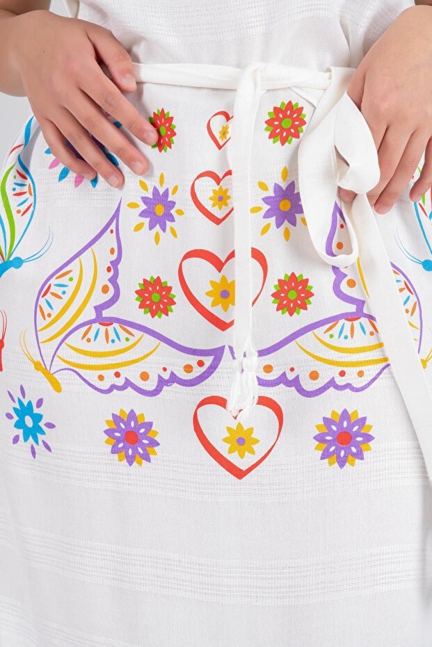 Baskılı Bambu Plaj Elbisesi - 2