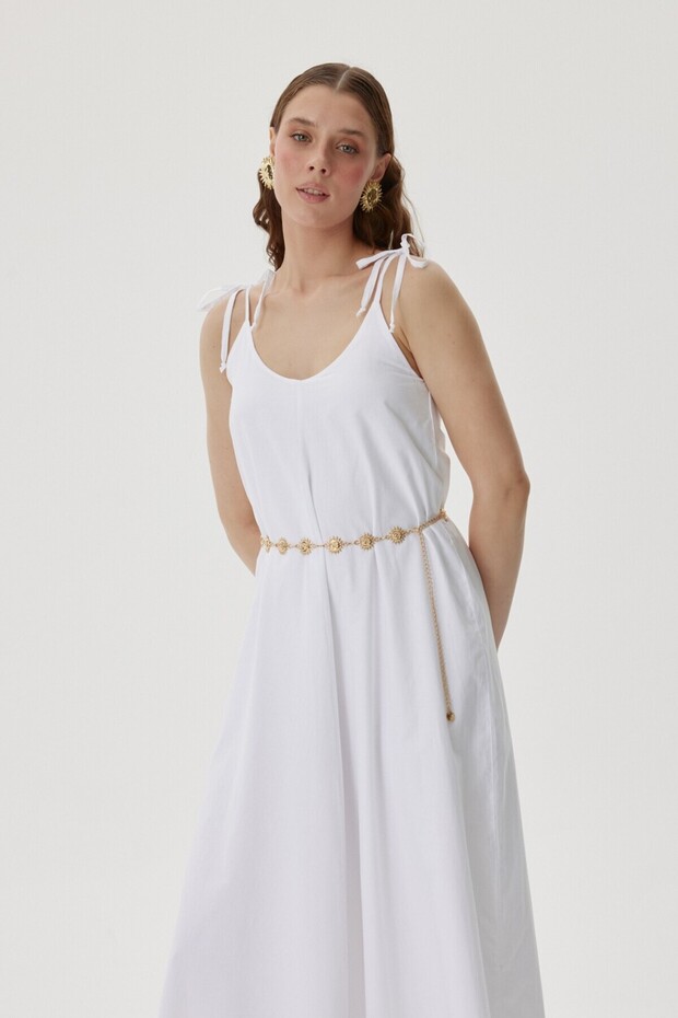 BELLA İP ASKILI ELBİSE - 5