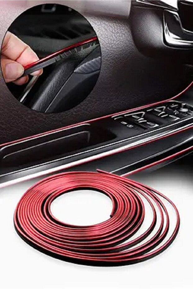 Opel Corsa E Compatible In-Car Nickel-Plated Red Dashboard Trim Strip 2 Meters