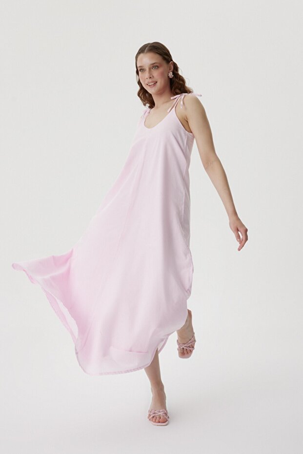 BELLA İP ASKILI ELBİSE - 7