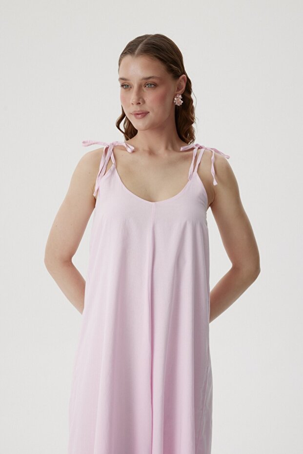 BELLA İP ASKILI ELBİSE - 5