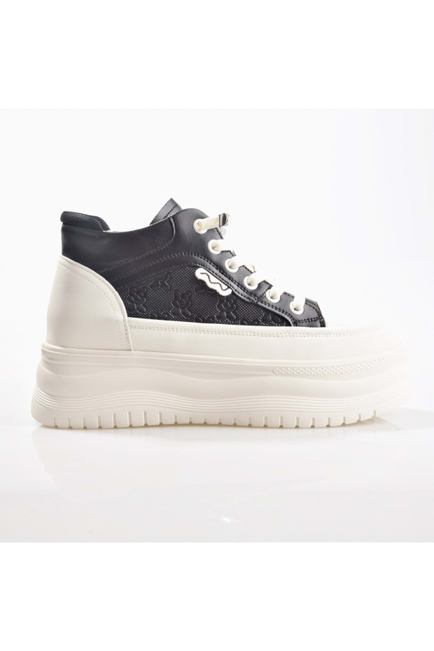 25K313-2 Women's Hidden Wedge Heeled High Top Sneaker