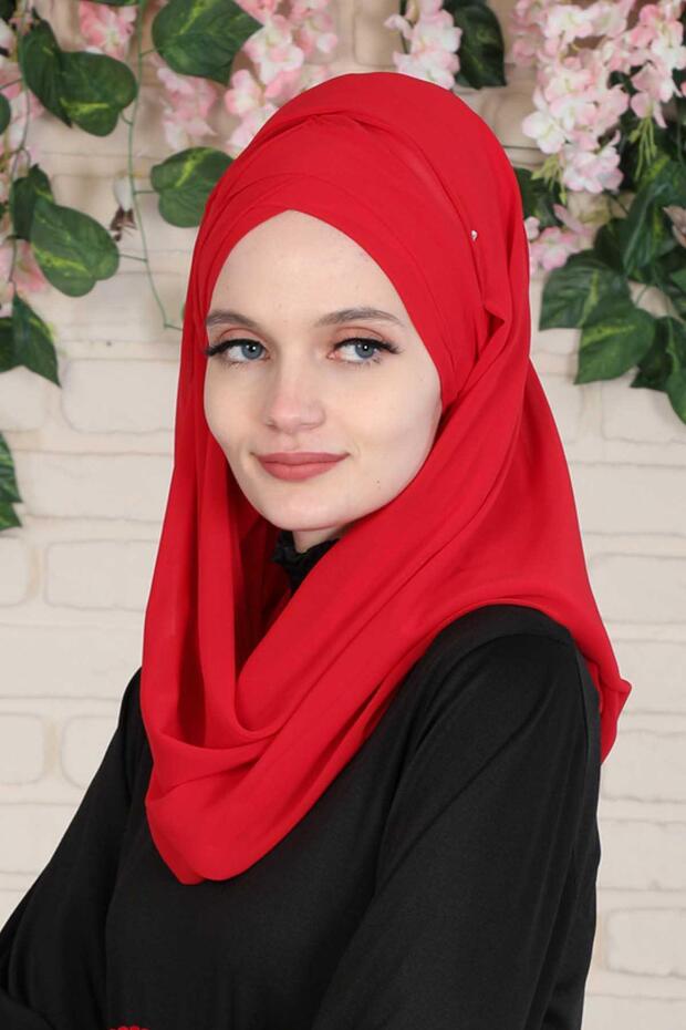 شال شيفون عملي متقاطع، cps-502، cps-502، أحمر