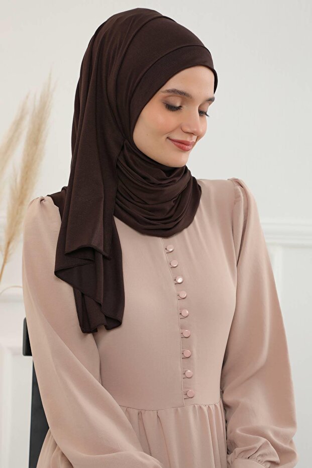 شال قطني ممشط عملي، PS-16، بني - 4