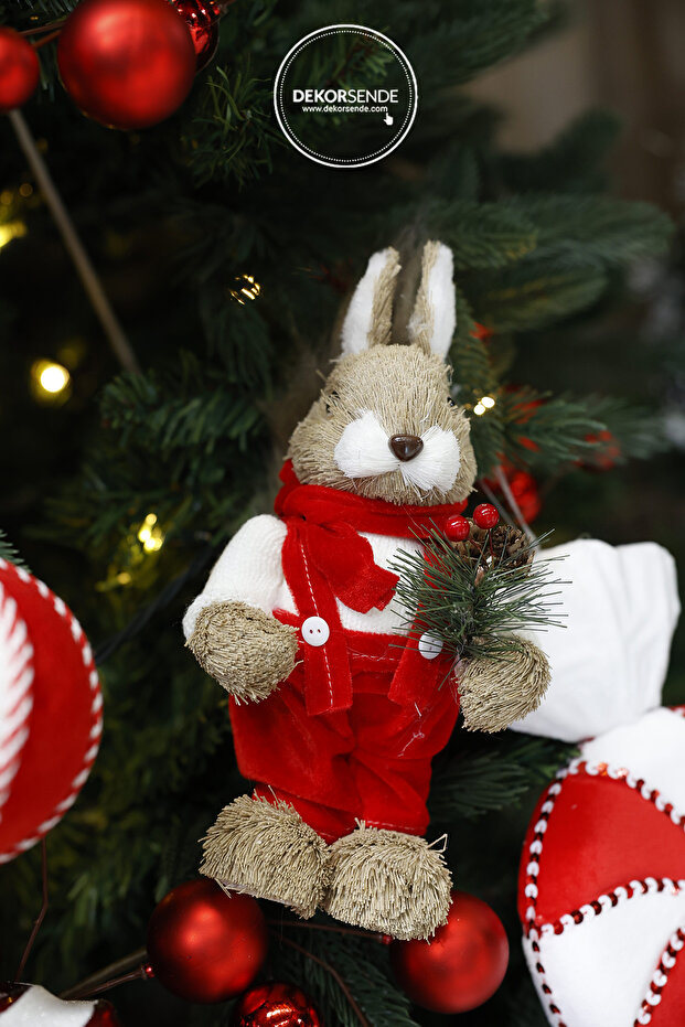 Christmas Ornament Squirrel in Overalls Red 30 cm