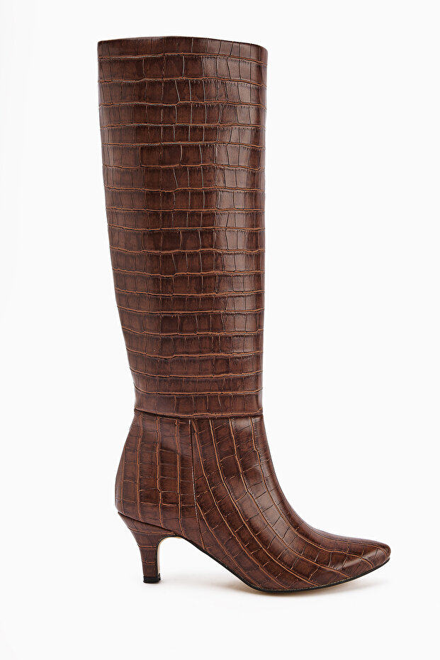 Milika Tan Pointed Toe Short Heeled Pull-On Women's Boots
