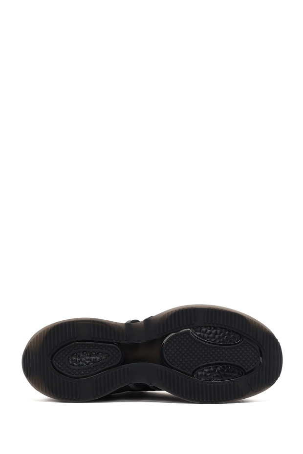 Zero Erkek Siyah Bağcıklı Kalın Tabanlı Sneaker 25SFD69446F - 4